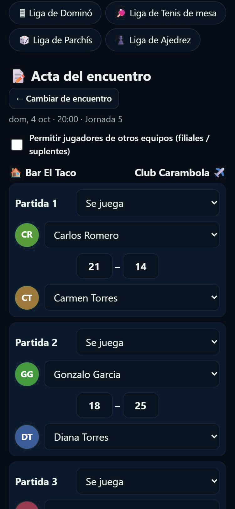 Acta del encuentro