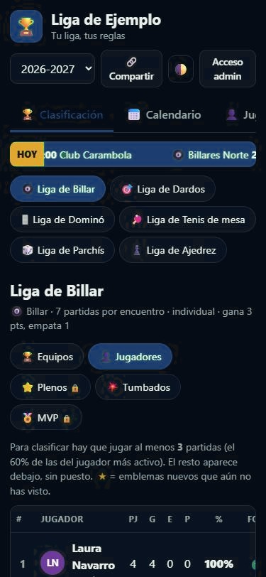 Tu liga, a tu medida